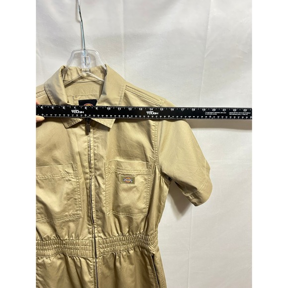 Dickies Unisex Khaki Tan Short Sleeve Zip Front Utility Coveralls Jumpsuit Small - Picture 4 of 16
